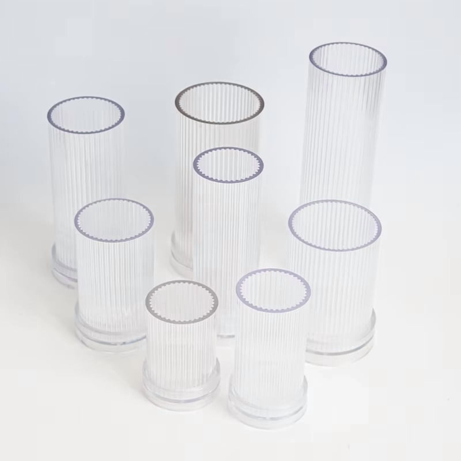 Geometric Striped Candle Mold Easy Demould DIY Cylindrical Flat Top Acrylic Plastic Candle Making Mould Supplies Art Home Decor