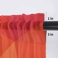 thumbnail image 5 of Red Orange Valance Curtains for Kitchen/Living Room/Bathroom/Bedroom Window, Rod Pocket Small Topper Half Short Window Curtains Voile Sheer Scarf, Modern Abstract Ombre Geometric Aesthetic 42"x12", 5 of 8