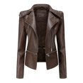 thumbnail image 1 of Women's Leather Casual Zipper Detachable Hem Available In 5 Colors, 1 of 4