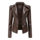 thumbnail image 1 of Dobladillo desmontable con cremallera informal de cuero para mujer disponible en 5 colores, 1 of 4