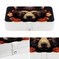 thumbnail image 4 of Bear Elegant PU Leather Earring Organizer Storage Box Decorative Box with Removable Compartment - Portable, 4 of 6