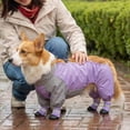 thumbnail image 6 of Full Coverage 4-Legged Dog Raincoat Waterproof All-Weather Pet Jumpsuit with Detachable Hood Anti- Dog Outfit Set for Small Medium Dogs Corgi Outdoor Walking(L), 6 of 8