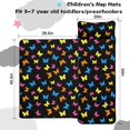 thumbnail image 5 of Butterfly and Multicolor Black Pattern Teens Toddler Nap Mat with Pillow, Sleeping Mat Bag for Preschool Daycare 50"x20", 5 of 6