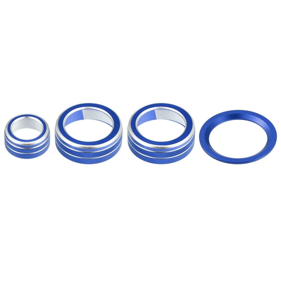 4pcs Air Conditioner Knob Ring Covers Volume Knob Control Knob Start Stop Push Button for Honda CRV 2017-2021 Blue