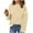 Beige, variant on HongQid Sweaters for Women Fashion Solid Crewneck Loose Fit Long Sleeve Contrast Cable Knit Pullover Sweater Jumper Tops