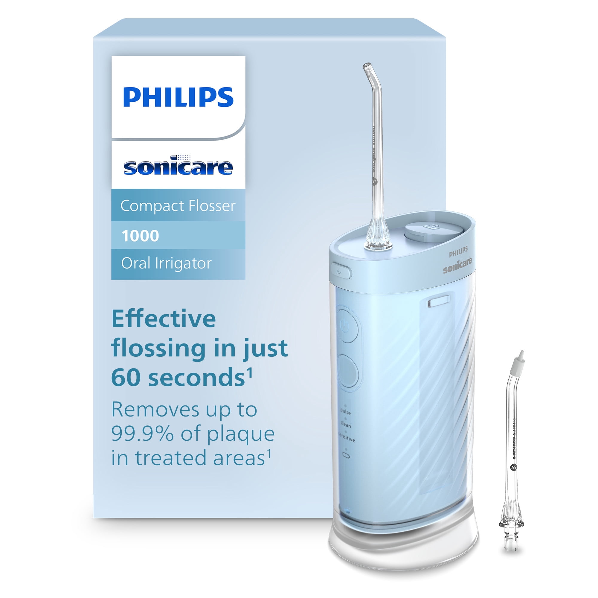 Sonicare, Compact Flosser 1000, HX3333/23, Purple, 2 Nozzles