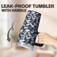 thumbnail image 5 of Camo 20oz Stainless Steel Tumbler with Handle and Straw – Insulated Travel Cup with Sliding Lid, 360° Full Wrap Printed Mug for Home, Outdoor & Sports Use, Camouflage, 5 of 6