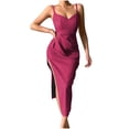 thumbnail image 2 of Gspmoly Robes pour Femmes Grande Taille, Mode Femmes Été Décontracté Uni Col en V Camis Sans Manches Gilet Longue Robe Robe de Cocktail Aubaines, 2 of 6