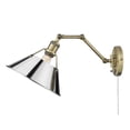 thumbnail image 5 of Yep by Golden Lighting Orwell 1-light Swing Arm Wall Lamp in Aged Brass and Chrome shade, 5 of 5
