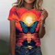 thumbnail image 3 of Camiseta con estampado de mariposa en 3D para mujer, camiseta de manga corta con cuello redondo, camisetas de lujo para mujer, ropa Y2k de gran tamaño para niñas 2024, 3 of 4