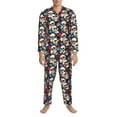 thumbnail image 3 of Naloa rock record Skull artist Men’s Pajamas Set - Long Sleeve Button Down Sleep Shirt and Pajama Bottoms Sleepwear Set-Medium, 3 of 7