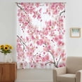 thumbnail image 2 of Spring Peach Flowers Sheer Curtains 63 Inches Long, Pink Botanical Floral Leaves Branch Light Filering Curtains, Breathable Simi Curtain Privacy Drapes for Living Room Bedroom Window Treatment, 2 of 9