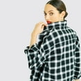 thumbnail image 7 of Boxy Boyfriend Fit Flannel / Black + White Buffalo Plaid, 7 of 7