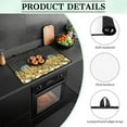 thumbnail image 6 of Renewold Stove Top Cover Protector Glass Stove Guard Anti-slip Scratch Resistant Cooktop Protector Range Cover Extra Counter Space, 29'' x 21'', Rooster Wheat Daisy Black, 6 of 7