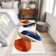 thumbnail image 4 of 2'x6' Rug Runners for Hallways Kitchen, Navy Blue Burnt Orange Non Slip Entryway Beside Floor Carpet Runner, Retro Geometric Modern Washable Laundry Room Bedroom Throw Rugs Mat for Family Pet, 4 of 8