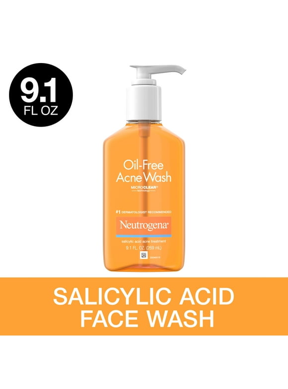 Neutrogena Oil-Free Salicylic Acid Acne Face Wash and Facial Cleanser, 9.1 fl oz