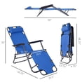 thumbnail image 3 of Outsunny Outdoor Lounge Chair 2-Level Zero Gravity Recliner w/Pillow, Blue, 3 of 10
