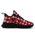 thumbnail image 2 of Coolcustomize Women'S Wide Fit Heart-Accented Checkerboard Breathable Sneakers, Plus Size, Lightweight Running Shoes for All Seasons, Casual Style, Lace-Up, Low Top, Plain Toe Trainers for Outdoor, 2 of 10