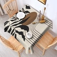 thumbnail image 2 of Black Boho Geometric and Plant Pattern Square Tablecloth,Waterproof Square Table Cover,Wipeable Spillproof Washable Table Cover for Home Kitchen Party Decor 60"x60"(152x152cm), 2 of 6