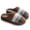 A-Coffee58, variant on Bibifish Mens Womens Plush Slippers Stripe Color‑Block Print Closed‑Toe Plush Flat Sole Winter Indoor Warm Fleece House Slippers