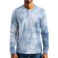 thumbnail image 5 of Hearthz Mens Henley T-Shirts Long Sleeve Fall 3-Button Graphic Workout Shirts for Men Crewneck Baseball Cotton T Shirts, 5 of 7