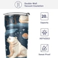 thumbnail image 4 of SKYSONIC White Bear Tumbler Stainless Steel Double Wall Vacuum Reusable Insulated Mug with Straw and Built-in Coaste for Cold and Hot Beverages, 20oz, 4 of 7