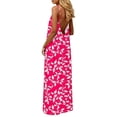 thumbnail image 5 of Dresses for Women Crew Neck Adjustable Spaghetti Straps Sleeveless Maxi Dress Loose Casual Printed Sundress Beach Clothse for Vacation, 5 of 6