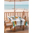 thumbnail image 2 of 52x70 Inch Outdoor Tablecloth with Umbrella Hole Zipper Rectangle Orange Turquoise Rectangular Tablecloths Outside Waterproof Boho Yellow Grey Color Block Bohemian Patio Table Cover for Picnic Party, 2 of 8
