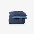 thumbnail image 2 of Fully Reversible Comforter in Light Blue and Navy, Twin and Twin XL Size, Reversible Blues, by OCM, 2 of 5