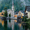 Hallstatt Village, variant on Volcanic Eruption Canvas Art Print, Wall Decor for Living Room, Bedroom, Office, Home Decoration