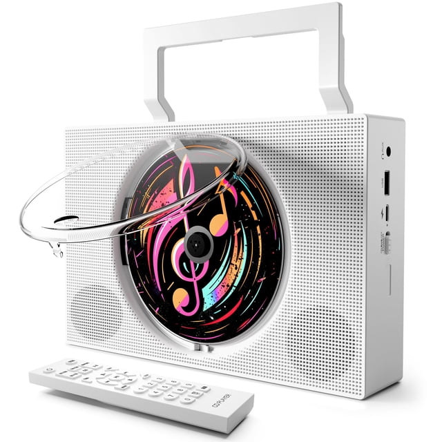 Reproductor de CD portátil ROADOM Bluetooth Radio FM 4000mAh