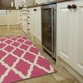 thumbnail image 5 of Ottomanson Non-Slip Area Rug for Living Room 3'3" x 5' Durable Low Profile Carpet, Hot Pink Trellis, 5 of 8