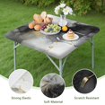 thumbnail image 4 of Gray Black Gold Marble Pattern Square Fitted Tablecloth with Elastic Edge,Square Table Cover,Washable Elastic Table Cover for Home Kitchen Party Decor 34"x34", 4 of 6