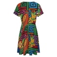 thumbnail image 5 of Mola De Panama Mounted Women's Dress Short Sleeve Summer Sundress Summer Women Clothes, 5 of 7