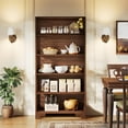 thumbnail image 3 of 6-Tier Bookcase, Vintage Tall Bookcase,Mid-Century Display Rack Storage Shelves, 3 of 5
