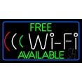 thumbnail image 1 of Green Free Wifi Available Block LED Neon Sign 20 x 37 - inches, Clear Edge Cut Acrylic Backing, with Dimmer - Bright and Premium built indoor LED Neon Sign for Computer & Electronics store decor., 1 of 7