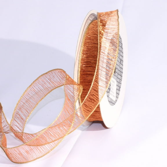 The Ribbon People Shimmering Metallic Copper Mesh Wired Craft Ribbon 1" x 54 Yards