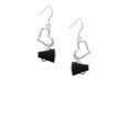 thumbnail image 2 of Delight Jewelry Silvertone Small Black Megaphone Open Heart French Earrings, 2 of 4