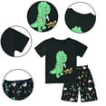 thumbnail image 4 of WOLLED Toddler Baby Boys Summer Dinosaurs Shorts Set Outfits Cartoon Pattern T-Shirts and Shorts Set for 2-6 Years Old, 4 of 9