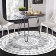 thumbnail image 5 of MJIAexp 5.3ft Mandala Boho Round Rug Circle Rug Non-Slip Machine Washable Area Rug Soft Bedroom Rug Throw Rug Vintage Carpet for Living Room Kitchen Dorm Coffee Table White, 5 of 8