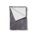 thumbnail image 2 of Space Soft Flannel Fleece Blanket, Surface of an Asteroid Planet Pattern with Huge Crater Spots and Circles Universe Theme, Cozy Plush for Indoor and Outdoor Use, 60" x 80", Dimgrey, by Ambesonne, 2 of 6