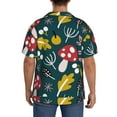 thumbnail image 5 of KLL Cartoon Leaf Mushroom Red Print Men's Shirt Short Sleeve Button Down Summer Cuba Beach Shirts- XX-Large, 5 of 7
