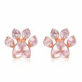 thumbnail image 2 of JingChun Dainty Paw Stud Earrings Set - Rose Gold Fill Cubic Zirconia Earring Adjustable Ring Hypoallergenic Jewelry for Puppy Lovers, 2 of 7
