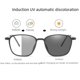 thumbnail image 3 of Montura de gafas cuadradas para hombre, gafas retro anti-luz azul, personalidad simple, espejo plano que cambia de color para mujer, 3 of 5