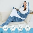 thumbnail image 3 of RAINBEAN Shark Blanket Hoodie Onesie for Adults and Kids, Cozy Flannel Shark Sleeping Bag, 3 of 7