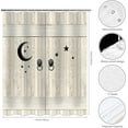 thumbnail image 3 of Farmhouse Wooden Barn Door Shower Curtain for Bathroom Moon and Star Rustic Garage Cabin Door Modern Vintage Country Bathroon Decor with 12 Hooks 72x72 inches, 3 of 6