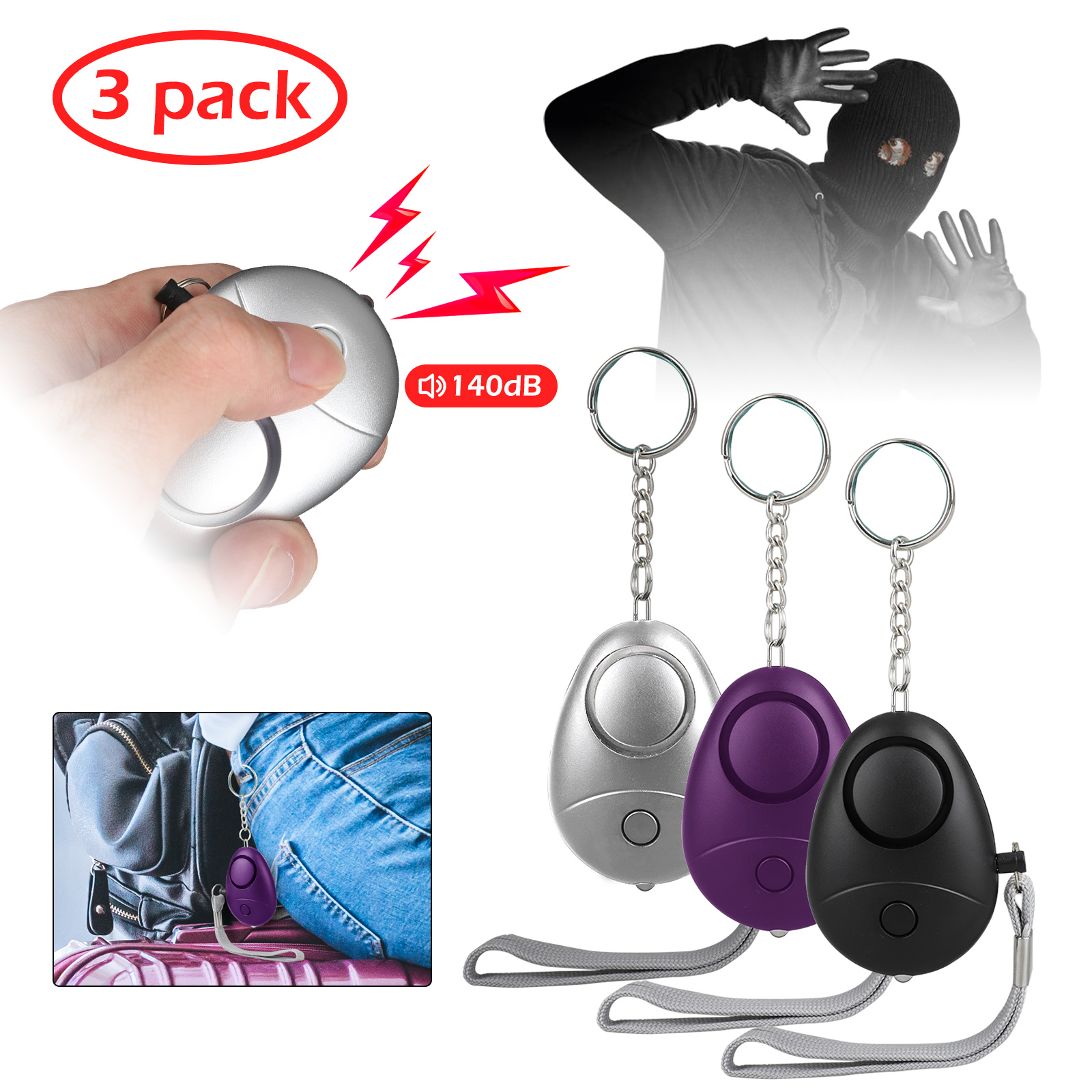 EEEKit Personal Alarm, Safe Sound Security Personal Alarm ...