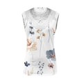 thumbnail image 4 of ICHUANYI Clearance Women Fashion Summer Sexy Fold Printed Regular Lace Sleeveless V Neck Button Top(Gray, XXL) ICHUANYI WER2023080703409, 4 of 5