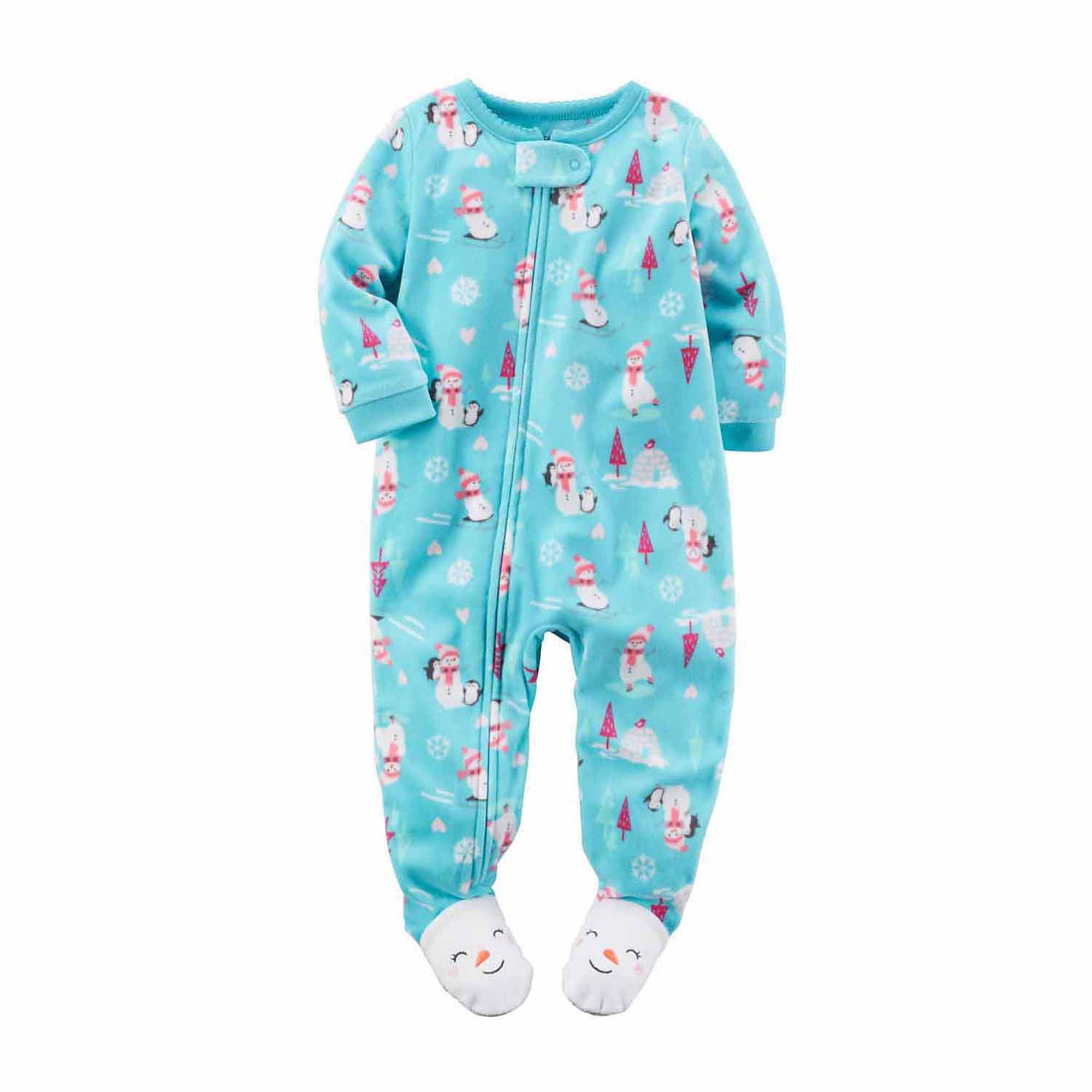 Carters Toddler Girls OnePiece Footed Microfleece Sleeper Blue