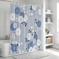 thumbnail image 6 of Blue White Floral Shower Curtain, Waterproof Shower Curtains for Bathroom, Spring Botanical Leaves Farmhouse Washable Fabric Bathtub Curtain Set Bath Decor with 12 Hooks 72"x78", 6 of 8